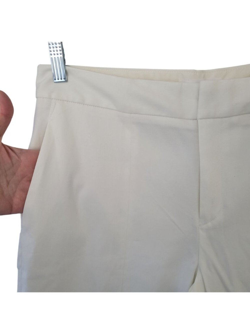 Everlane High-Waisted Wide-Leg Pants Womens Size 8 Ivory Cotton Trousers NWOT - Picture 4 of 7